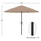 Nature Spring Nature Spring 9 Foot Outdoor Patio Umbrella, Sand 462140BCX - alternate 3
